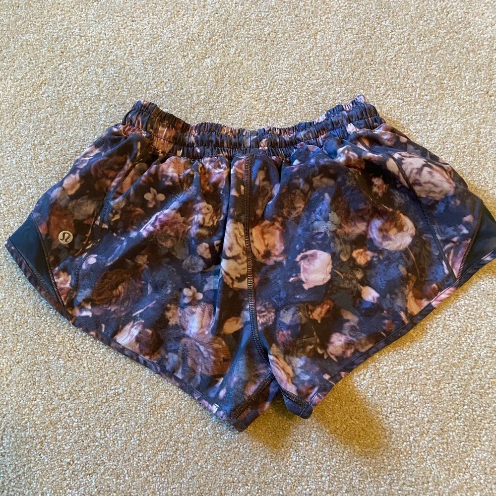 Floral hotty hot lululemon shorts